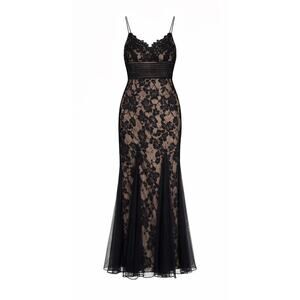 Xscape Black Lace Evening Gown Size 4 Prom Formal Maxi Dress